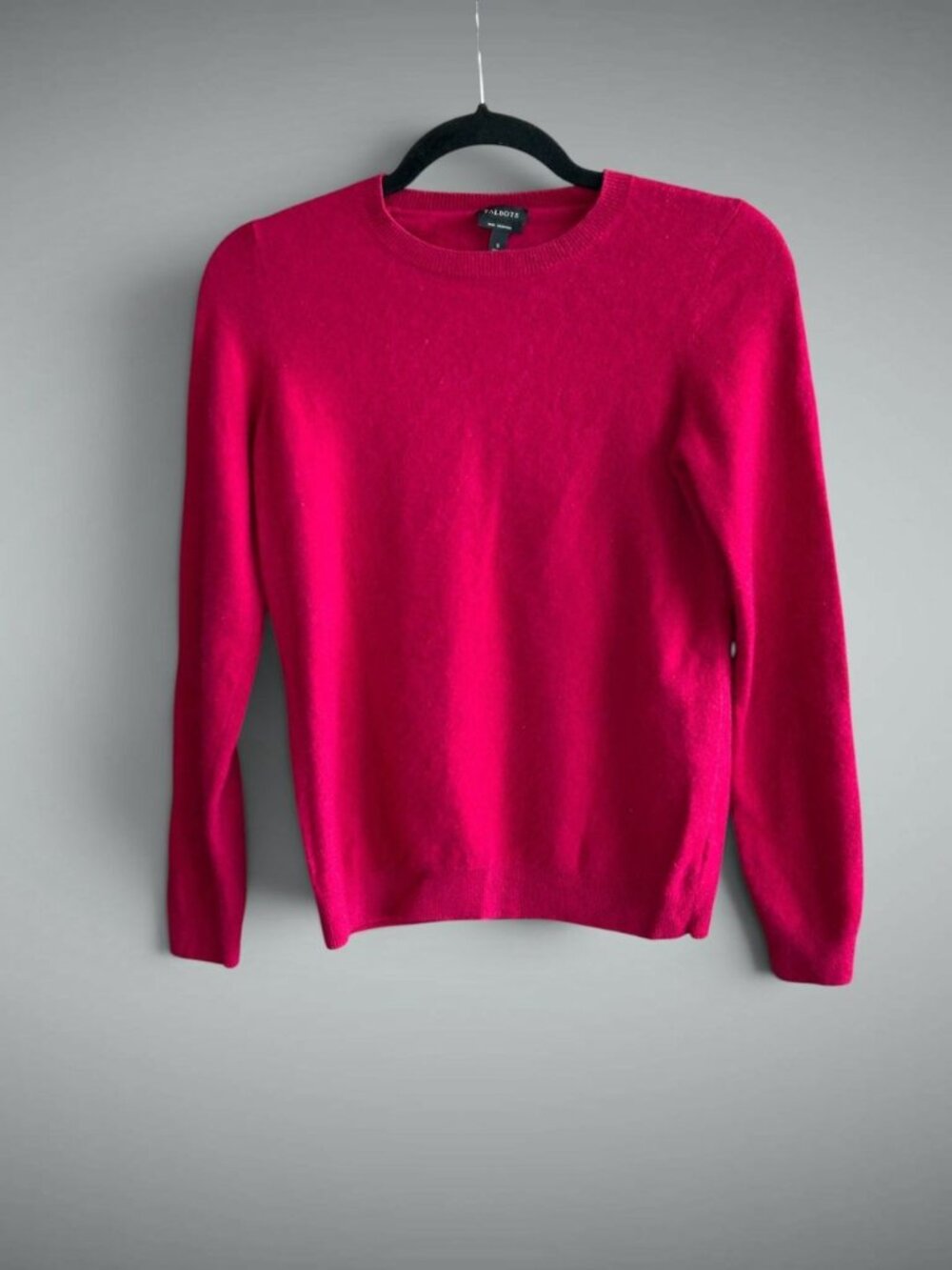 Talbots 100% Cashmere Rasperry Pink Sweater Capsule Minimalist Size S